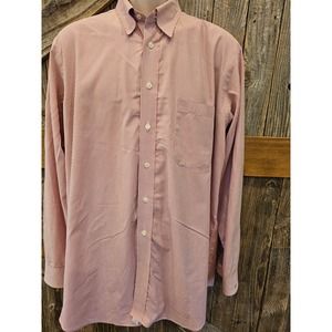 Paul Frederick 2 ply Broadcloth red check long sleeve dress shirt 16.5-35 -
